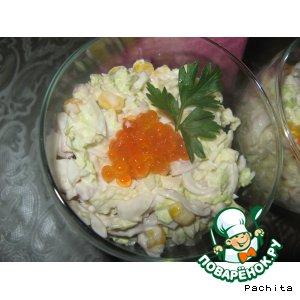 Рецепт: Салат-коктейль "Адажио" с морепродуктами