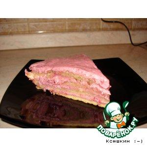 Рецепт: Сметанно-вишнeвый торт
