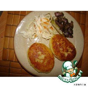Рецепт: Картофельные пирожки с капустой и грибами