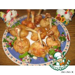 Рецепт: Крылатые пончики из курицы