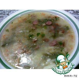 Рецепт: Суп со стручковой фасолью и колбасками