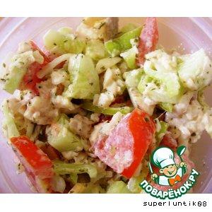 Рецепт: Рыбный салат с овощами