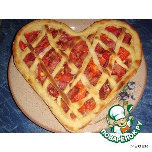 Рецепт: Картофельный пирог с ветчиной и помидорами