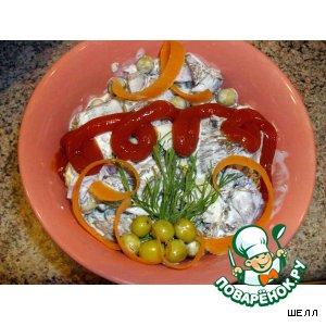 Рецепт: Салат из соленых грибов