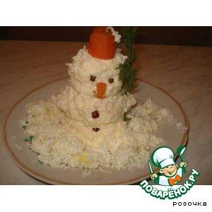 Рецепт: Закуска "Забавный снеговик"