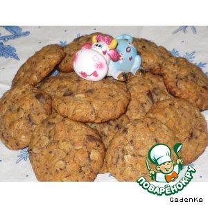 Рецепт: Печенье овсяно-кукурузное с шоколадом