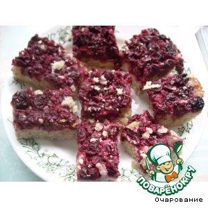 Рецепт: Пирог вишневый с овсяными хлопьями