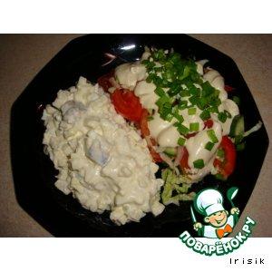 Рецепт: Деревенский салат с рубленой сельдью