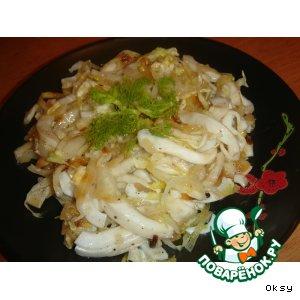 Рецепт: Салат из кальмаров с фенхелем