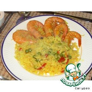 Рецепт: Креветки с рисом по-португальски