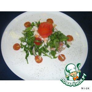 Рецепт: Салат из рукколы с крабом