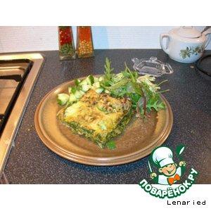 Рецепт: Зеленая лазанья с креветками с соусом песто