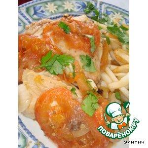 Рецепт: Запеченная курица в соусе из помидоров
