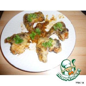 Рецепт: Куриные крылышки в чесночном соусе с сыром