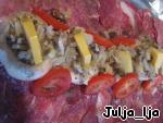 Рулет из мяса с грибами и помидорами ингредиенты