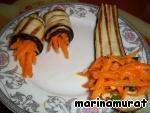 Баклажаны фаршированные морковью и соус к ним ингредиенты