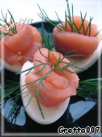 Перепелиные яйца с копченой красной рыбой ингредиенты