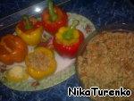Перец, фаршированный рисом, помидорами и грибами ингредиенты
