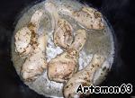 Куриная голень с баклажаном и яйцом-пашот ингредиенты